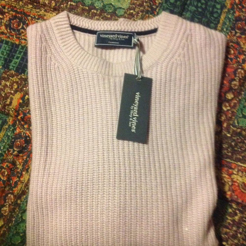 Vineyard Vines Men's Large Lavender Cashmere Crewneck Sweater - New With Tags